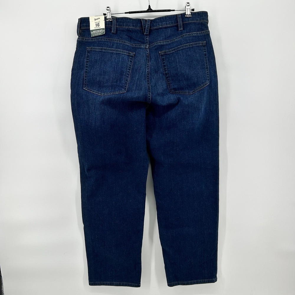 Duluth Trading Jeans Womens 16 High Rise Crop 26 Inseam Dark Wash NWT $65 - Picture 4 of 11